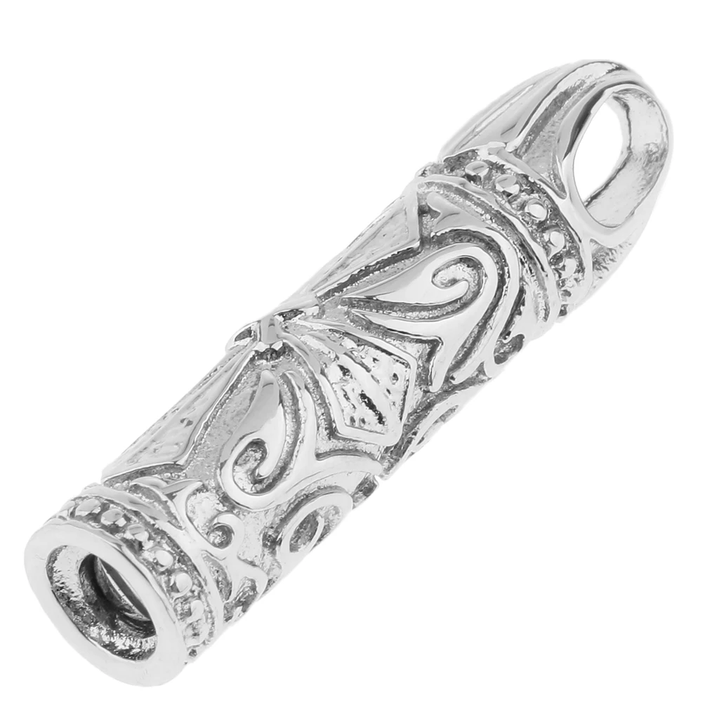 Stainless Steel Charm Cylinder Cremation Keepsake Pet Human Ash Urn Holder Pendant 
