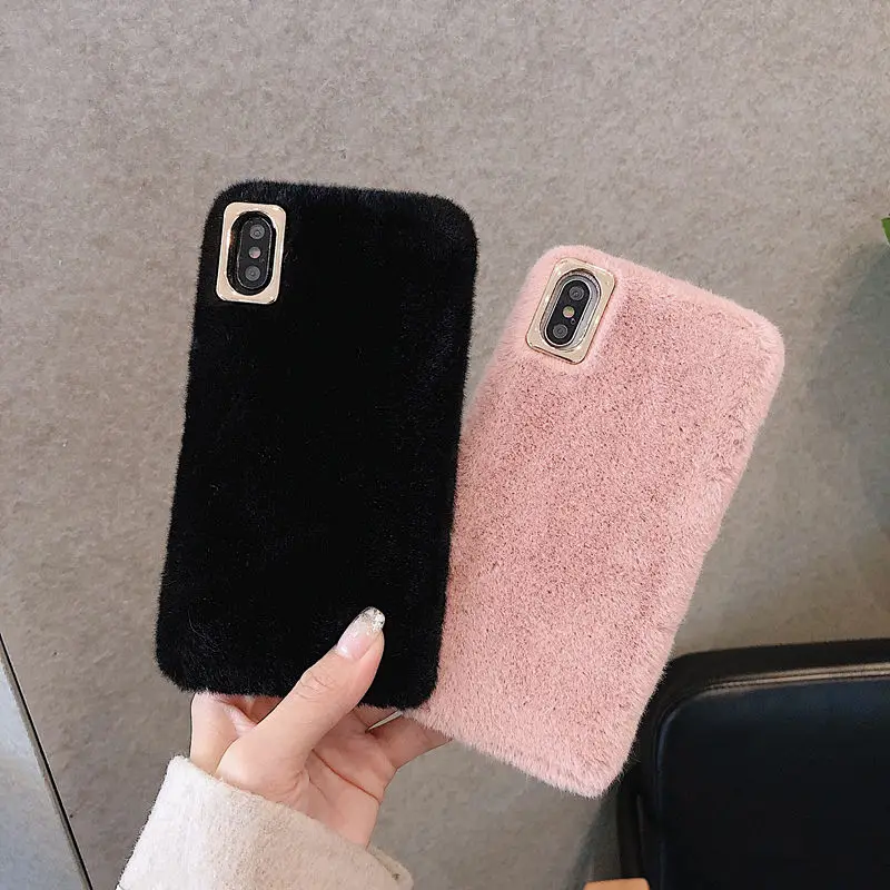 LOVERONY роскошный теплый плюшевый милый чехол для телефона s для iPhone XS MAX XR X, однотонный чехол для iPhone 7, 8, 6S Plus, защитный чехол