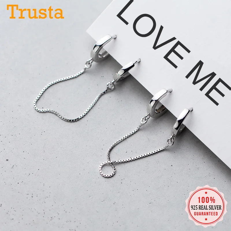Trustdavis, Твердое Серебро 925 пробы, серьга в виде клипсы, серьги-цепочки для женщин, модные ювелирные изделия DA454