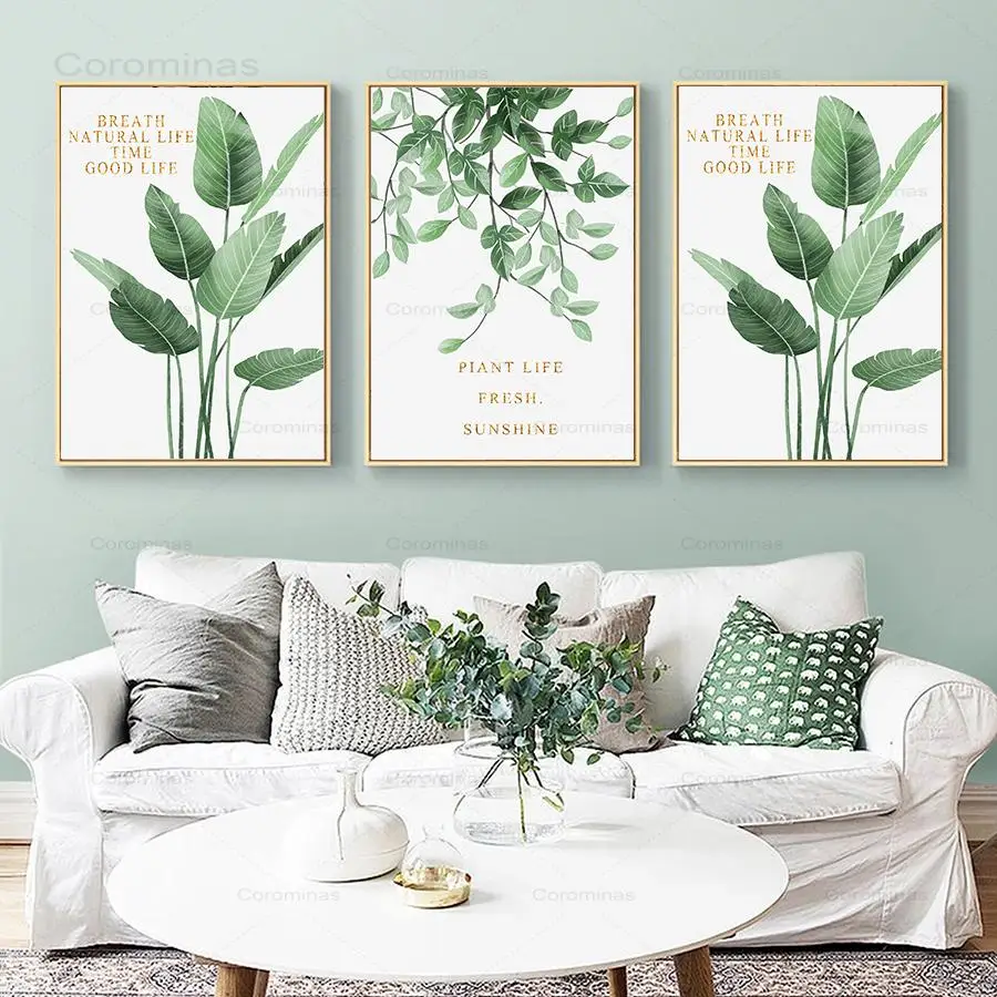 

Nordic Style Poster And Prints Tropical Green Plant Scandinavian Decor Canvas Painting Wall Art Picture For Living Room No Frame