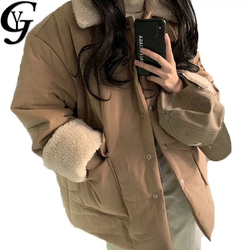 

2020 Winter Outwear Warm Coat Women Casual Double Pockets Fleece Veste Femme Elegant Solid Thick Teddy Jacket Women Overcoat