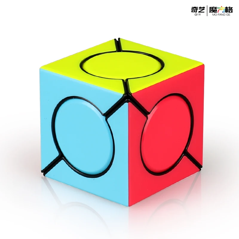 Qiyi шеститочечный кубик без наклеек или черный Твист Головоломка скоростной куб Развивающие игрушки для детей начинающих мини кубики - Цвет: Stickerless