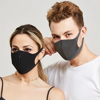 

Sponge Face Mask Black Breathable Mouth Mask Reusable Anti Pollution Face Shield Wind Proof Mouth Cover Unisex Sponge Face Mask