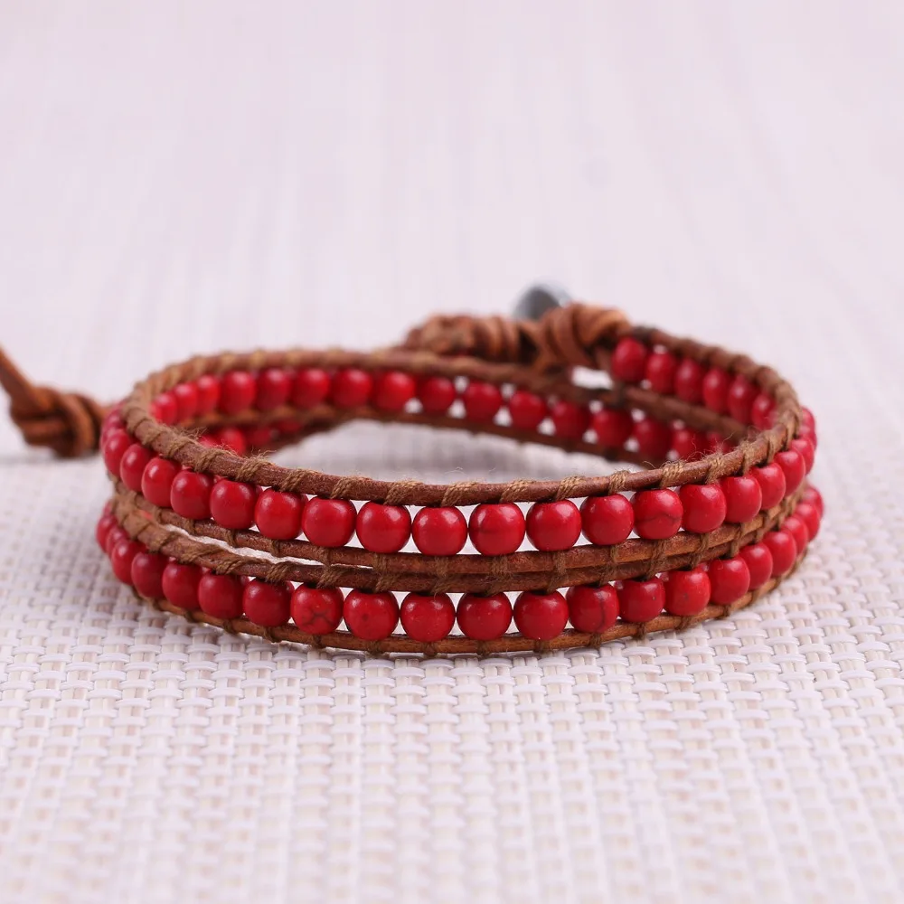 KELITCH Boho модные браслеты на запястье ювелирные изделия ручной работы очаровательные бисерные браслеты ювелирные изделия на кожаной веревочной цепочке регулируемые