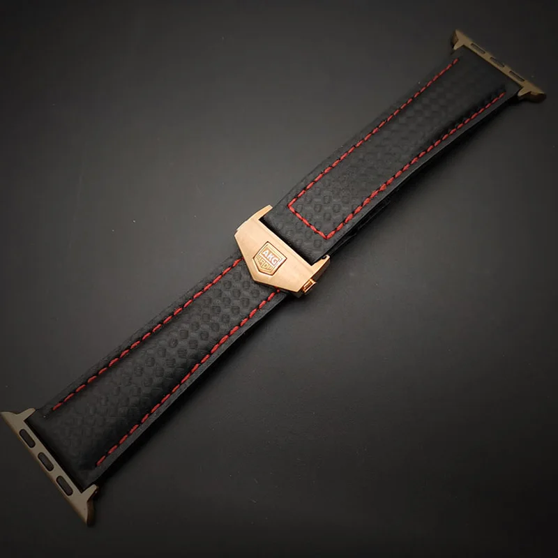 CFROSE AKGLEADER ремешок для наручных часов для Apple Watch Series 5 4 40/44 мм Натуральная кожа Ремешок раскладывающаяся застежка Браслет для Apple iWatch, версия 3, 2, 42 мм - Цвет ремешка: CFROSE