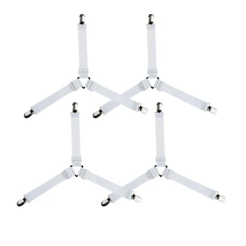 

Bed Sheet Holder Straps,Adjustable Bed Sheet Fastener and 3 Way Mattress Cover Holder Fasteners The Triangle Bed Sheet Keeper wi