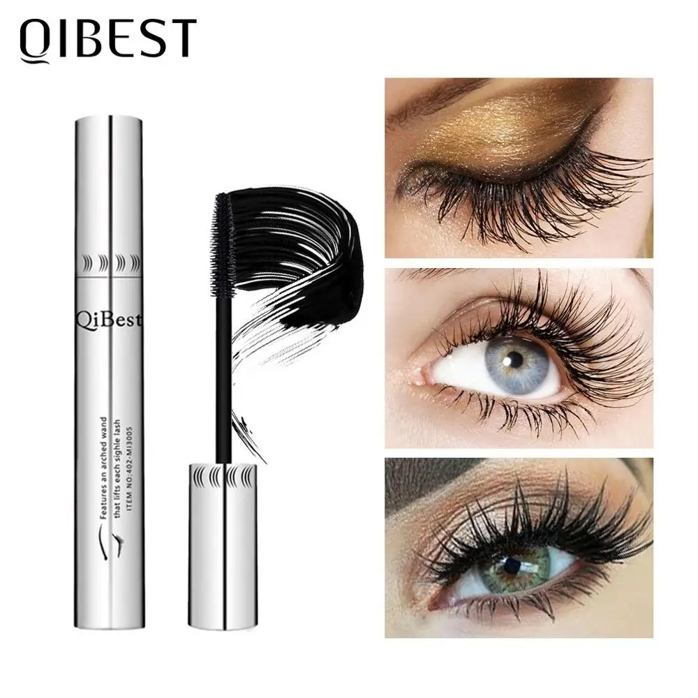 

QIBEST Eyelash Makeup Black Mascara 4D Curling Thick Mascara Eye lashes Mascara Waterproof Mascara Lengthening Eyes Cosmetics