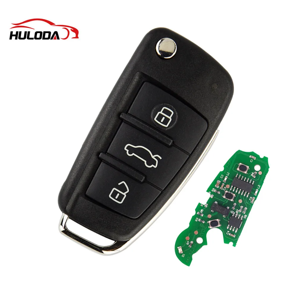 Для Audi A4 3 кнопки флип дистанционного ключа с 433 МГц костюм для 8EO837220L 8EO837220T 8EO837220F 8EO837220G 8EO837220H 8EO837220R 8EO