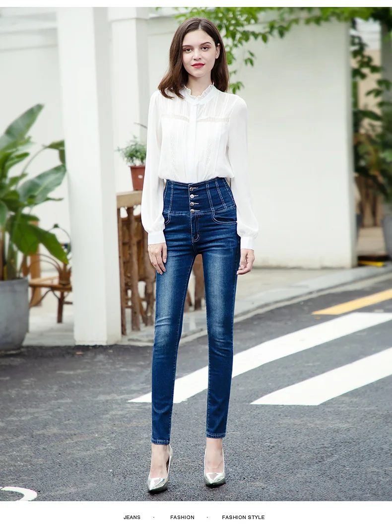Jeans woman Skinny High Waist Plus Size Elastic Jeans Women 2020 summer