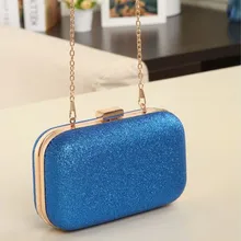 Модный женский клатч, вечерняя сумочка, блестящая цепочка, сумочка, кошелек, голубой цвет, на застежке, одноцветная, модная сумочка, сумки для мам