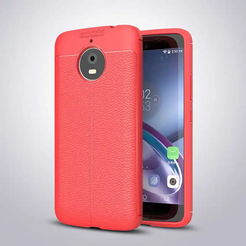Mokoemi Личи шаблон Ударопрочный Мягкий 5," для Motorola Moto E4 Plus чехол для Motorola Moto E4 Plus чехол для сотового телефона - Цвет: Red