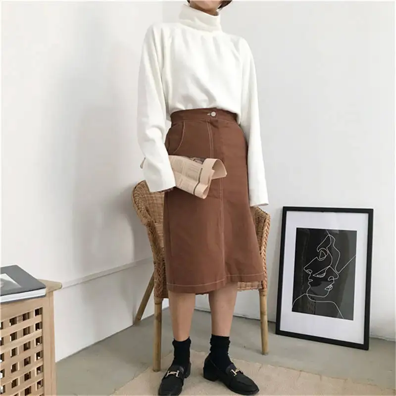 Neploe, Ретро стиль, водолазка, пуловер, трикотаж, длинный рукав, Повседневный свитер для женщин, корейский топ, джемпер, Pull Femme 51723 - Цвет: white