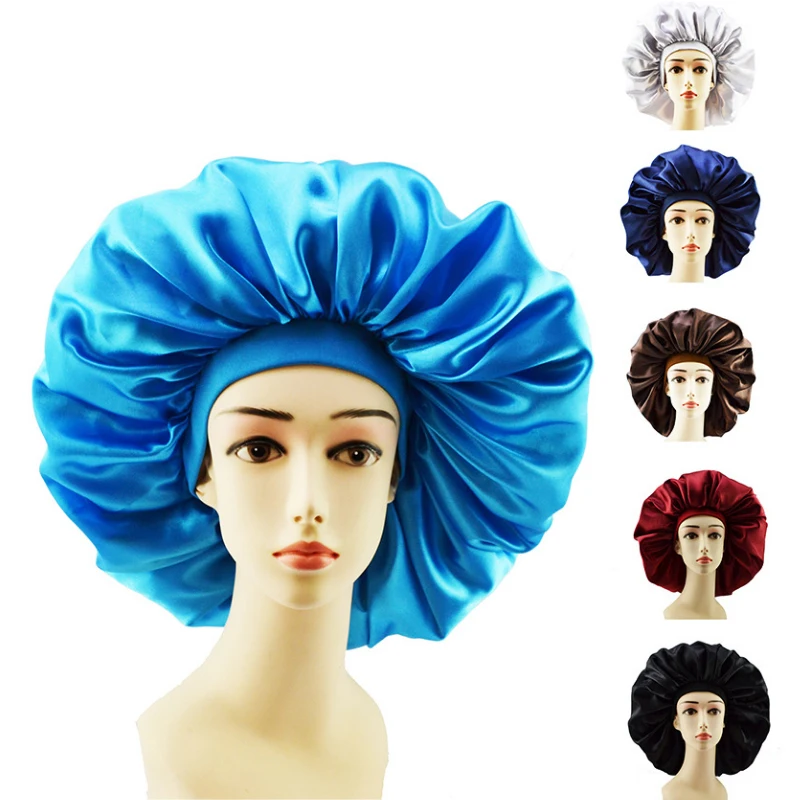 Большой Размеры ночное Кепки головка крышка капота атласная cheveux nuit шелк Чепчик