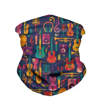 

HYCOOL New Trend Musical instrument Print Women Scarf Casual Outdoor Sport Running Woman Men Warm Magic Headband Cycling Bandana