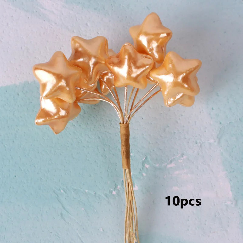 10pcs gold star Детские вечерние украшения для торта в виде снежинок и супергероев из мультфильма для мальчиков и девочек - Цвет: 10pcs gold star