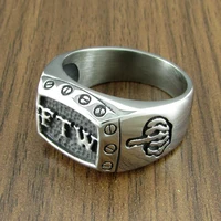 Punk Size 7-15# FTW Mechanical Screw Women's Biker Exquisite 316L Stainless Steel Motorcycle Middle Finger Ring 1