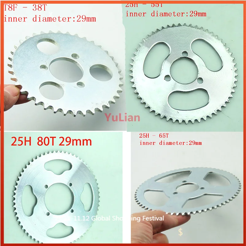 

T8F 38T 25H 55T 65T 80T Tooth 29mmRear Sprocket for 47CC 49CC Mini Moto ATV Quad Dirt Pit Pocket Bike