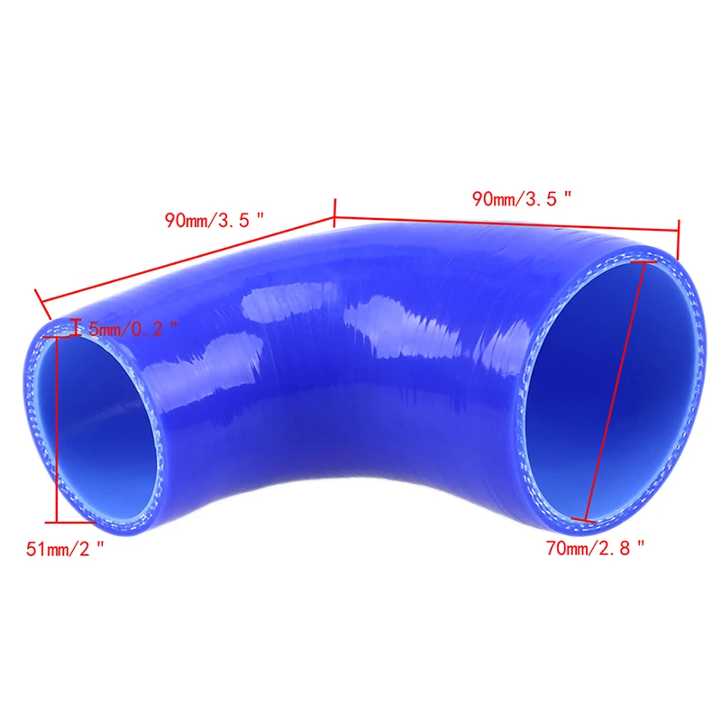 Популярная новинка автомобильный силиконовый шланг POSSBAY с углом 90 градусов 38 76 мм
