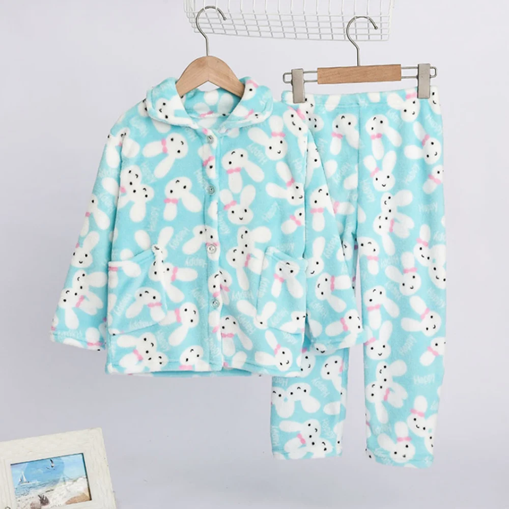 LOOZYKIT, Зимние Детские флисовые пижамы, теплая фланелевая одежда для сна, детские пижамы из кораллового флиса с рисунком для девочек, домашняя одежда, пижама для мальчиков