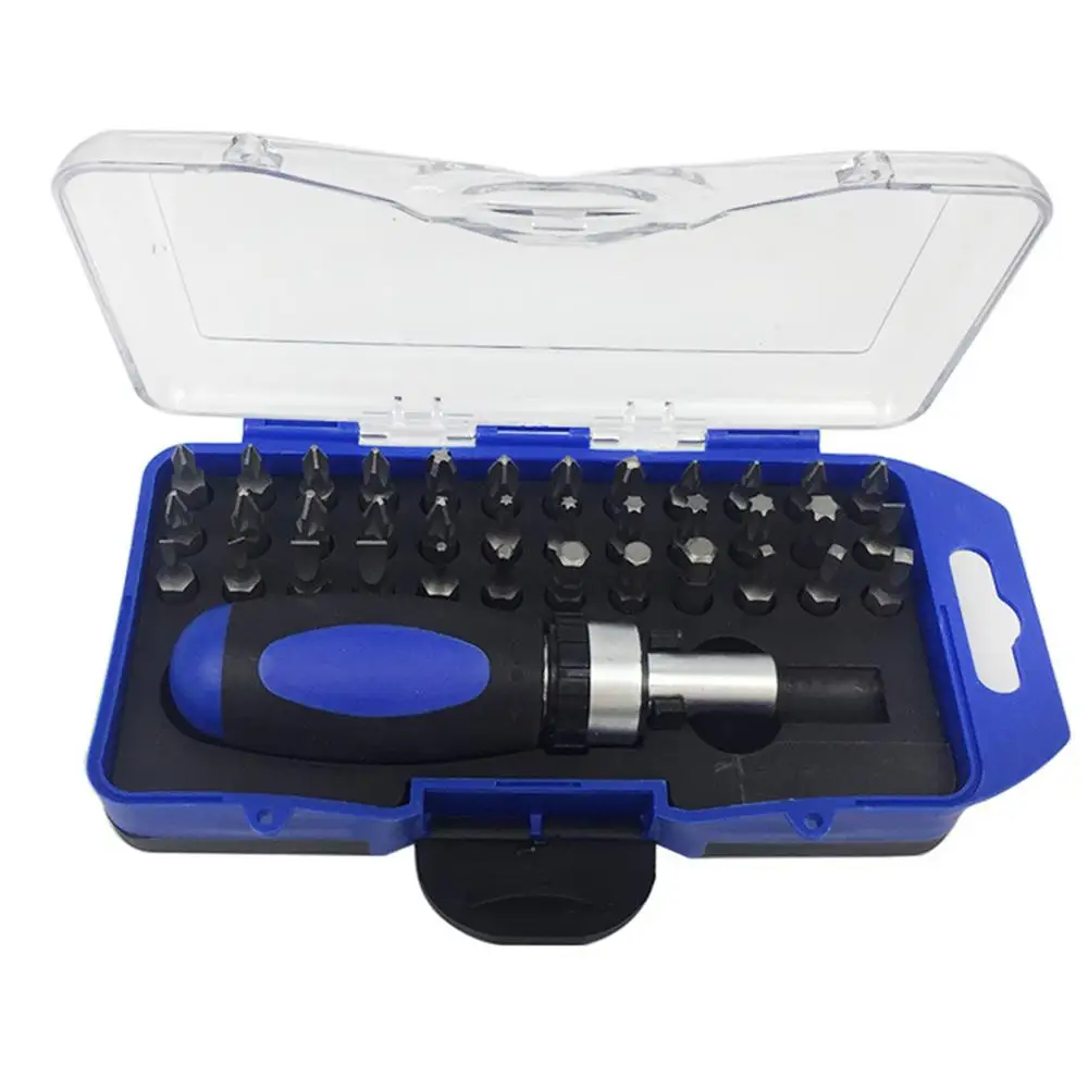 

37PCS/Set Multi-function Ratchet Screwdriver Bit Set Socket Wrench Tools Accessories