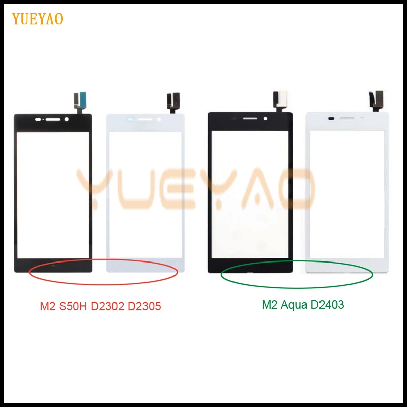 4," сенсорный экран для sony Xperia M2 S50H D2302 D2303 D2305 D2306 M2 Aqua D2403 сенсорный экран дигитайзер Передняя стеклянная Сенсорная панель объектива