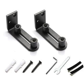 

2 Pack Barn Door Floor Guide Smooth Butter Bearings Stay Roller Sliding Adjustable Guide Flush with Floor Steel Frame