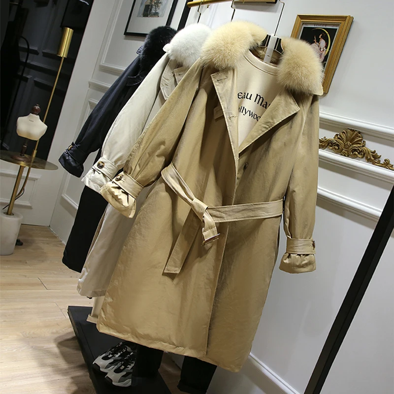 Thicken Trench Coat 2020 Down Jacket Women Winter