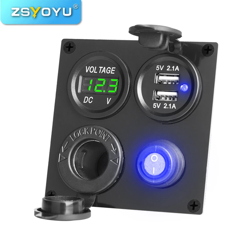 Divisor de cigarrillos cuadrado para coche, adaptador USB rápido de 12V, inversor de 4.2A, 12V, 5V, para puerto Dual, con encendido/apagado