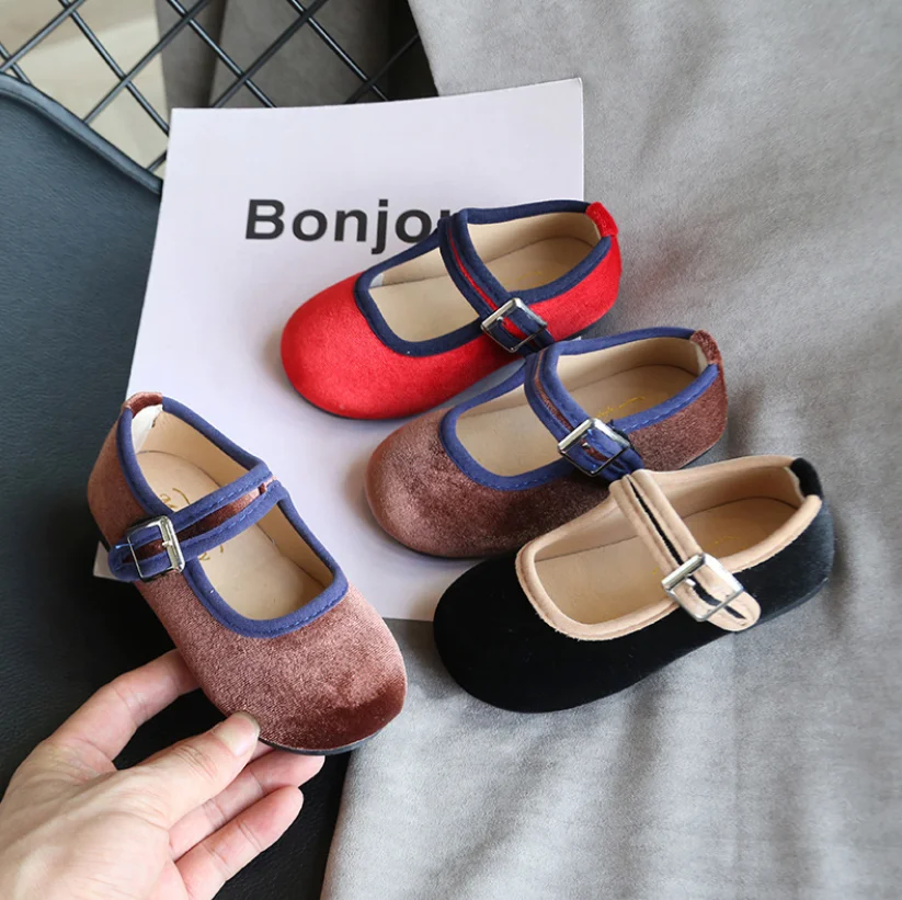 

New Spring/Autumn Children Black Leather Shoes Girls Princess Brown Red Dance Shoes Flats Party Baby Toddler Shoes Kids Shoes