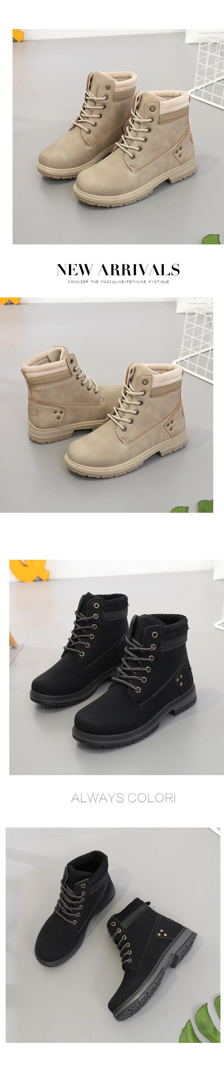 Autumn And Winter Plus Cotton Martin Boots Female High To Help Rhubarb Boots Large Size 36-41 Tooling Boots Women Shoe Hoof Heel