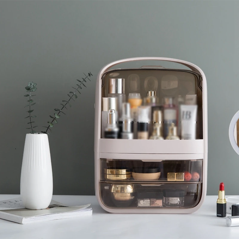

Protable Bathroom Makeup Display Waterproof Beauty Storage Tabletop Cosmetic Organizer Jewelry Box