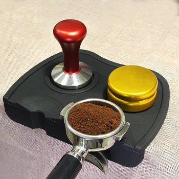 

Silicone Coffee Tamper Mat Food Grade Safe An-ti Slip Soft Espresso Corner Tamping Pad Black/Coffee Color Holder Barista Tools