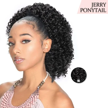 

African American Synthetic Short Wrap clip in Pony Tail Puff Drawstring Afro Kinky Curly Ponytail Hair Extension For Black Women