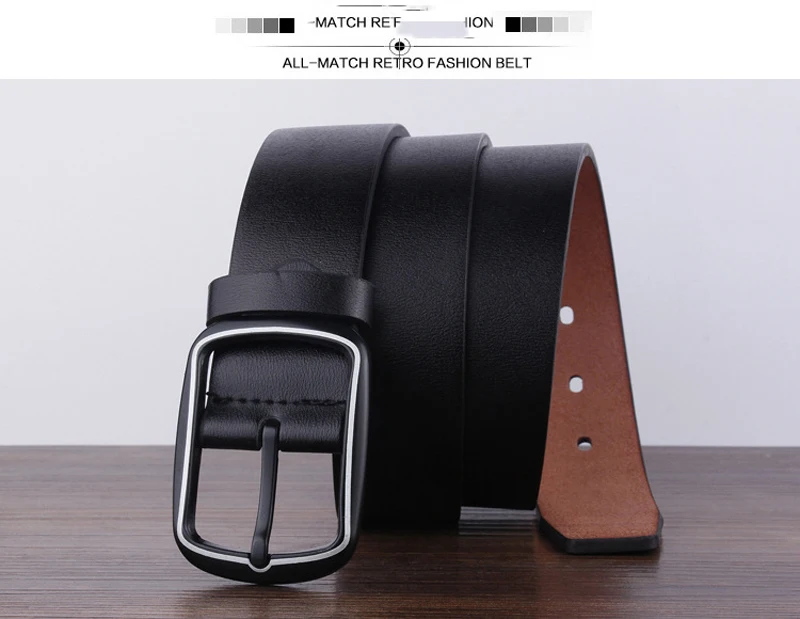 new retro wild men's belt gun black sun buckle belt youth decorative belt