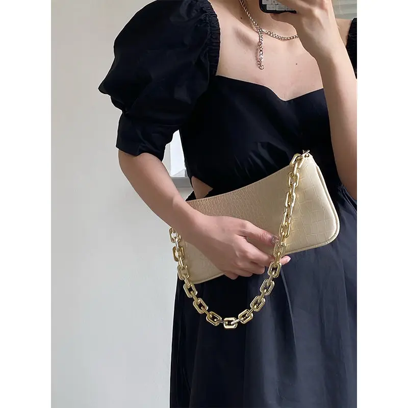 Crocodile Pattern PU Leather Female Shoulder Bag Fashion Ladies Armpit Bag Vintage Women Purse Handbags Small Clutch