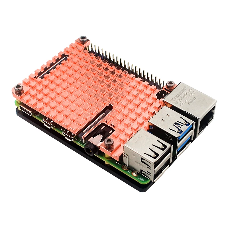 Raspberry pi Case de Metal Dissipador Calor Cobre Puro Escudo Refrigeração Passiva mm Gabinete Cobre para Raspberry pi Modelo b 4b - Imagem 2