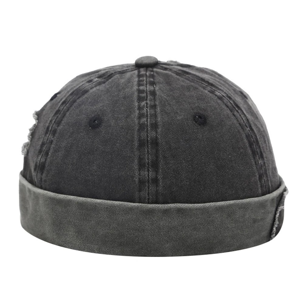 Модные унисекс модные уличные хлопковые Ретро Повседневные шапки с черепом без полей шапочки Кепка с манжетами без полей Ретро Темно-синяя стильная Шапка-бини