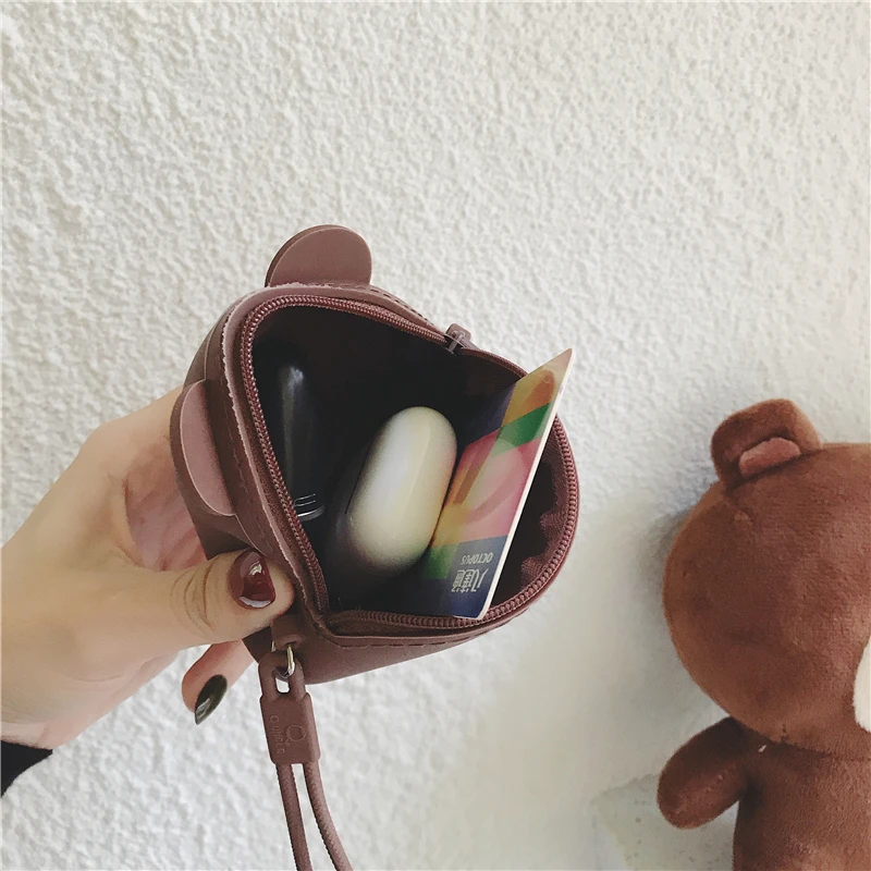Портативный мини 3D мультфильм мягкий силиконовый чехол для хранения сумка для наушников SD TF карты для женщин детское Портмоне кошелек чехол для ключей