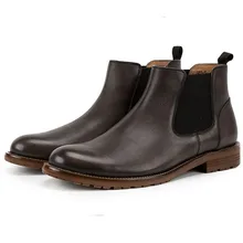 NEW Spring Autumn Men Chelsea Boots High Quality Genuine Leather Ankle Boots Outdoor Slip-On Male Martins boots Shoes