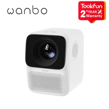 Versão global wanbo projetor t2 max android 16gb 1080p projeção lateral portátil mini quatro-way keystone correção de teatro em casa
