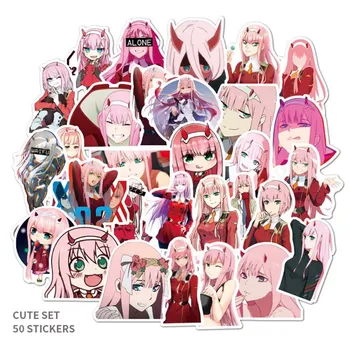 

50Pcs/set Anime DARLING In The FRANXX Stickers For Motorcycle Luggage Laptop Refrigerator Skateboard Bicycle Guitar Toys Sticker