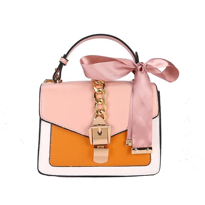 Розовый Bag Girl Girl Bag Personality Bump Small Square Bag Stylish Simple One Shoulder Slant - Цвет: Розовый