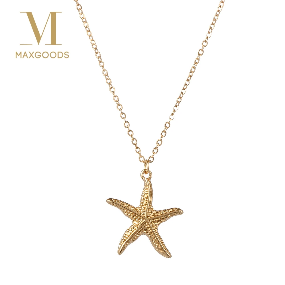 

Fashion Gold Color Alloy Cowrie Shell Necklace for Women Conch Chain Pendant Necklace Summer Jewelry Starfish Collar