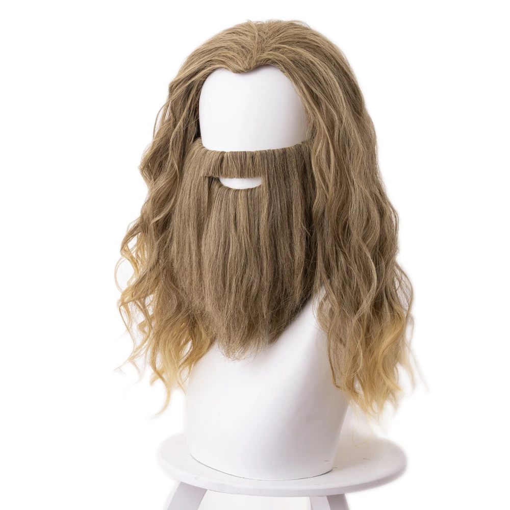 Cosplay Costume Wig Fat Thor 45cm Blonde Curly Heat Resistant