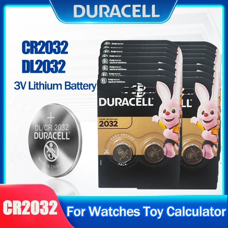 50/100/200pcs Original Duracell CR2032 DL2032 ECR2032 5004LC KCR2032 3V Button Coin Cells For Watch Remote Control Clock Battery - ANKUX Tech Co., Ltd
