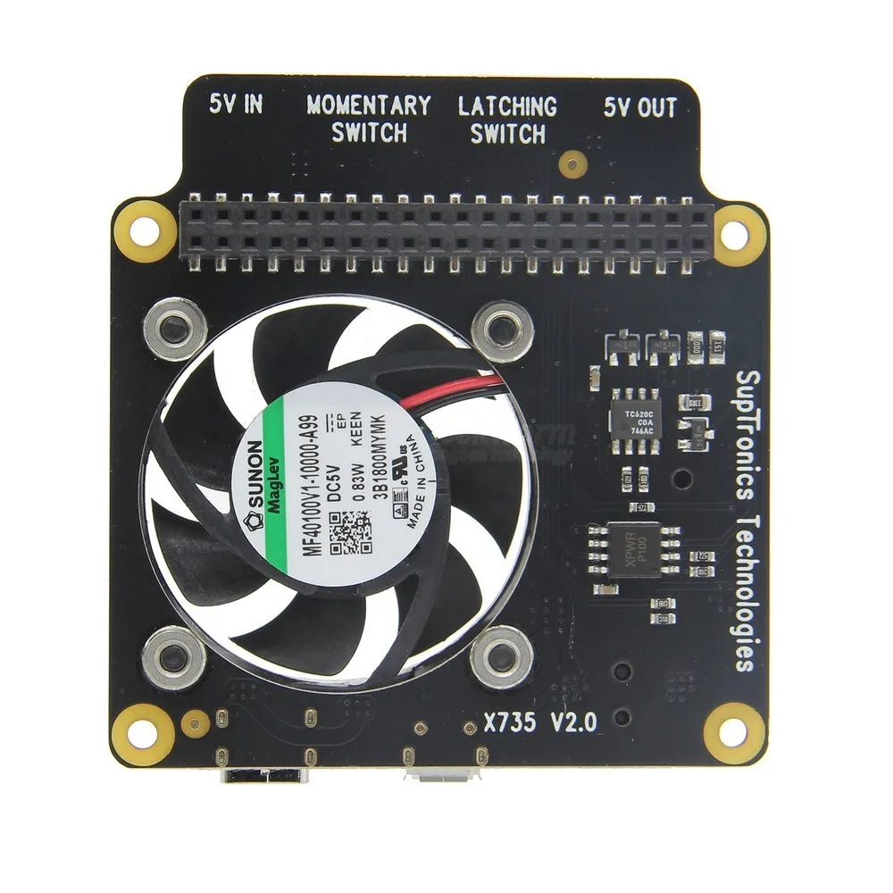 New X735 V2 0 Power Management Board Temperature Control Fan For Raspberry Pi 4 3B 3