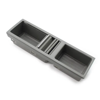 

For BMW 3-Series E46 Console Tray Auto Center Gray Storage Insert Cover Box ABS
