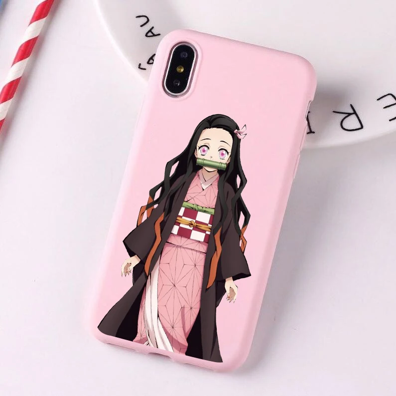 FHSR-24081 Камадо Nezuko Kimetsu без Yaiba демон убийца ТПУ, конфетный мягкий чехол для телефона для iphone 6/6s, 6 Plus/6s Plus, 7 Plus/8, XS XM X 11 pro - Цвет: FHSR-24081