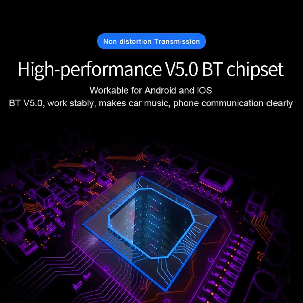 Автомобильный Bluetooth 5,0 плеер FM передатчик QC 3,0 Быстрая зарядка красочный атмосферный светильник дисплей MP3 Громкая связь вызов двойной USB