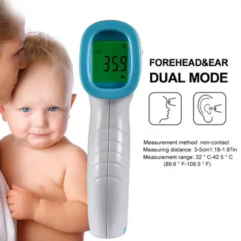

Forehead Thermometer Non-contact IR Infrared Digital LCD Laser Pyrometer Body Surface Head & Ear Termometro Temperature Meter